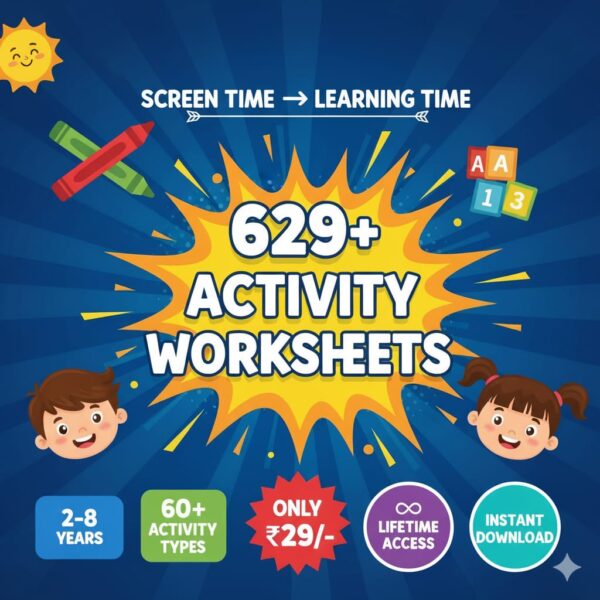 629-Pages kidsLearning PDFs (Age 2-5 Yrs)